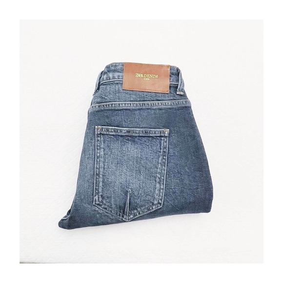 Zara Vintage Dark Wash Ripped Skinny Denim Jeans SZ2 - Picture 1 of 8